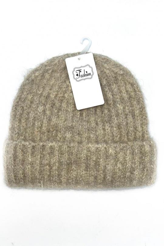 Bonnets Accessoires Vert LINETA BX-31 BONNET MIXTE AVEC DOUBLURE  Efashion Paris