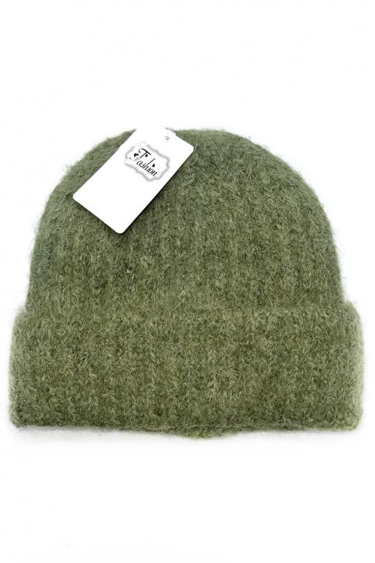 Bonnets Accessoires Vert LINETA BX-31 BONNET MIXTE AVEC DOUBLURE  Efashion Paris