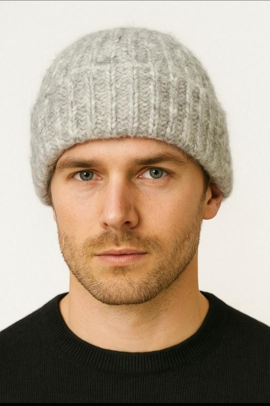 Bonnets Accessoires Gris LINETA BX-31 BONNET MIXTE AVEC DOUBLURE  Efashion Paris