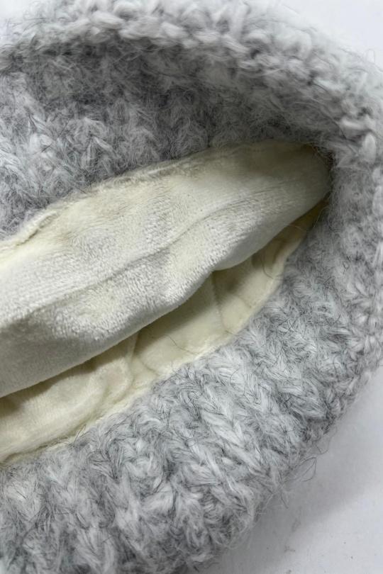 Bonnets Accessoires Vert LINETA BX-31 BONNET MIXTE AVEC DOUBLURE  Efashion Paris