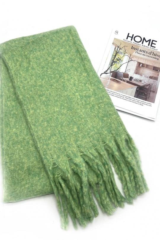 Écharpes Accessoires Camel LINETA HH-338 ECHARPE ULTRA DOUCE UNI MOUCHETÉ AVEC GROSSE FRANGE  Efashion Paris