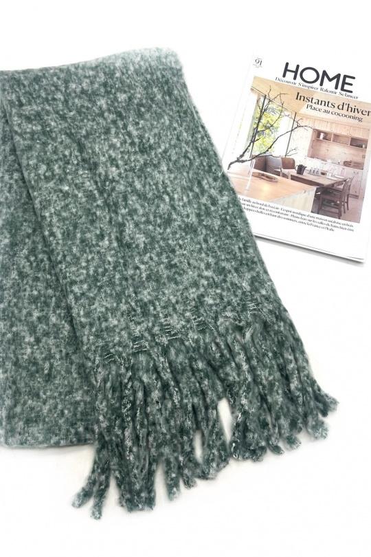 Écharpes Accessoires Camel LINETA HH-338 ECHARPE ULTRA DOUCE UNI MOUCHETÉ AVEC GROSSE FRANGE  Efashion Paris