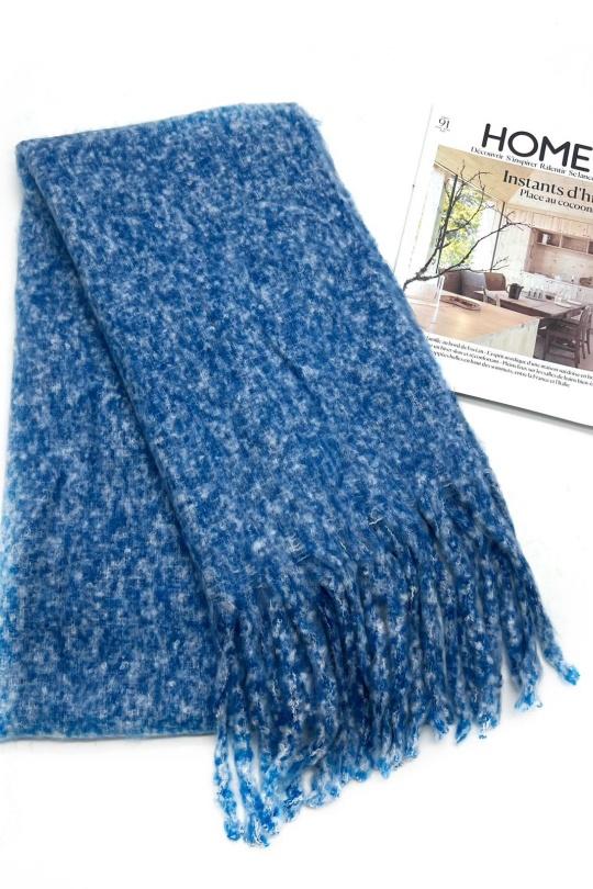 Écharpes Accessoires Camel LINETA HH-338 ECHARPE ULTRA DOUCE UNI MOUCHETÉ AVEC GROSSE FRANGE  Efashion Paris