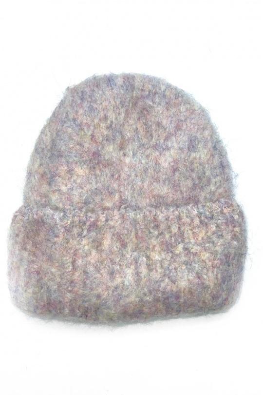 Bonnets Accessoires Rose LINETA BX-27 BONNET UNI MOUCHETÉ AVEC DOUBLURE  Efashion Paris