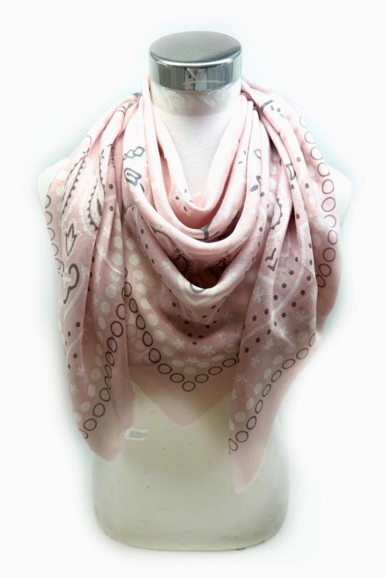 Foulards Accessoires Beige LINETA 46735-K9 FOULARD GRAND CARRÉ 110*110 MOTIF BANDANA  Efashion Paris