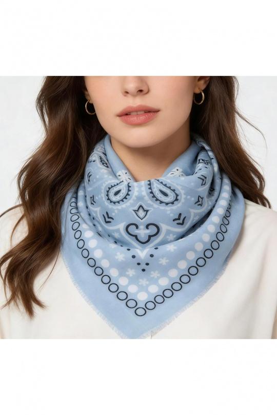 Foulards Accessoires Beige LINETA 46735-K9 FOULARD GRAND CARRÉ 110*110 MOTIF BANDANA  Efashion Paris