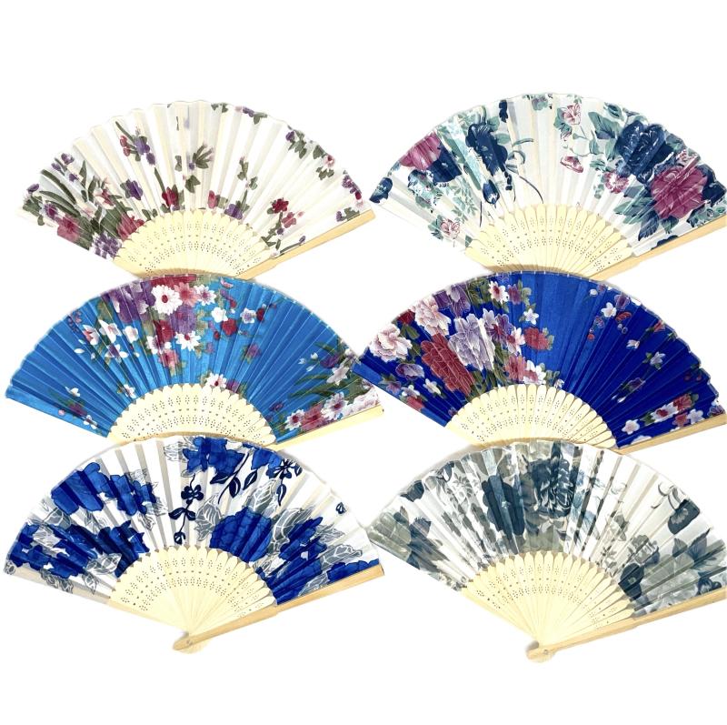 Fans Accessori Multicolor LINETA EVENTAIL 1  BOIS IMPRIMÉ FLEUR #c Efashion Paris