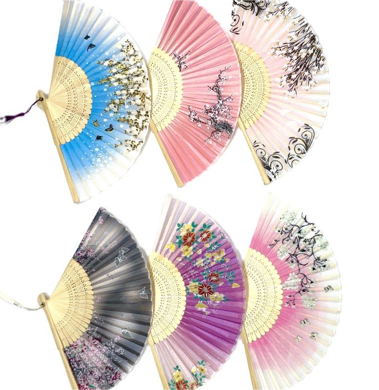 Fans Accessori Multicolor LINETA EVENTAIL 2 BOIS IMPRIMÉ FLEUR #c Efashion Paris