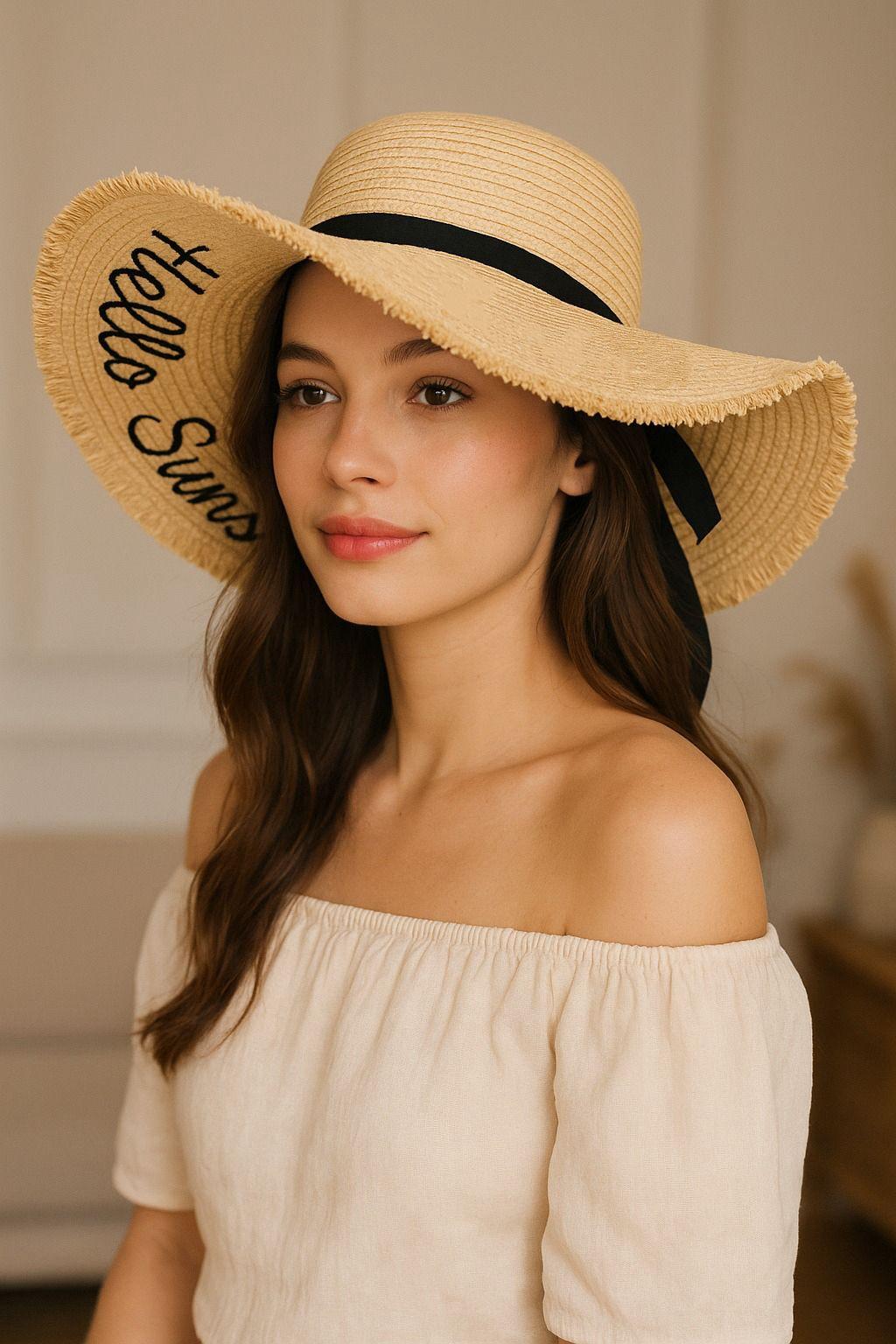 Chapeaux Accessoires Camel LINETA MA-4 CHAPEAU HELLO SUNSHINE #c Efashion Paris