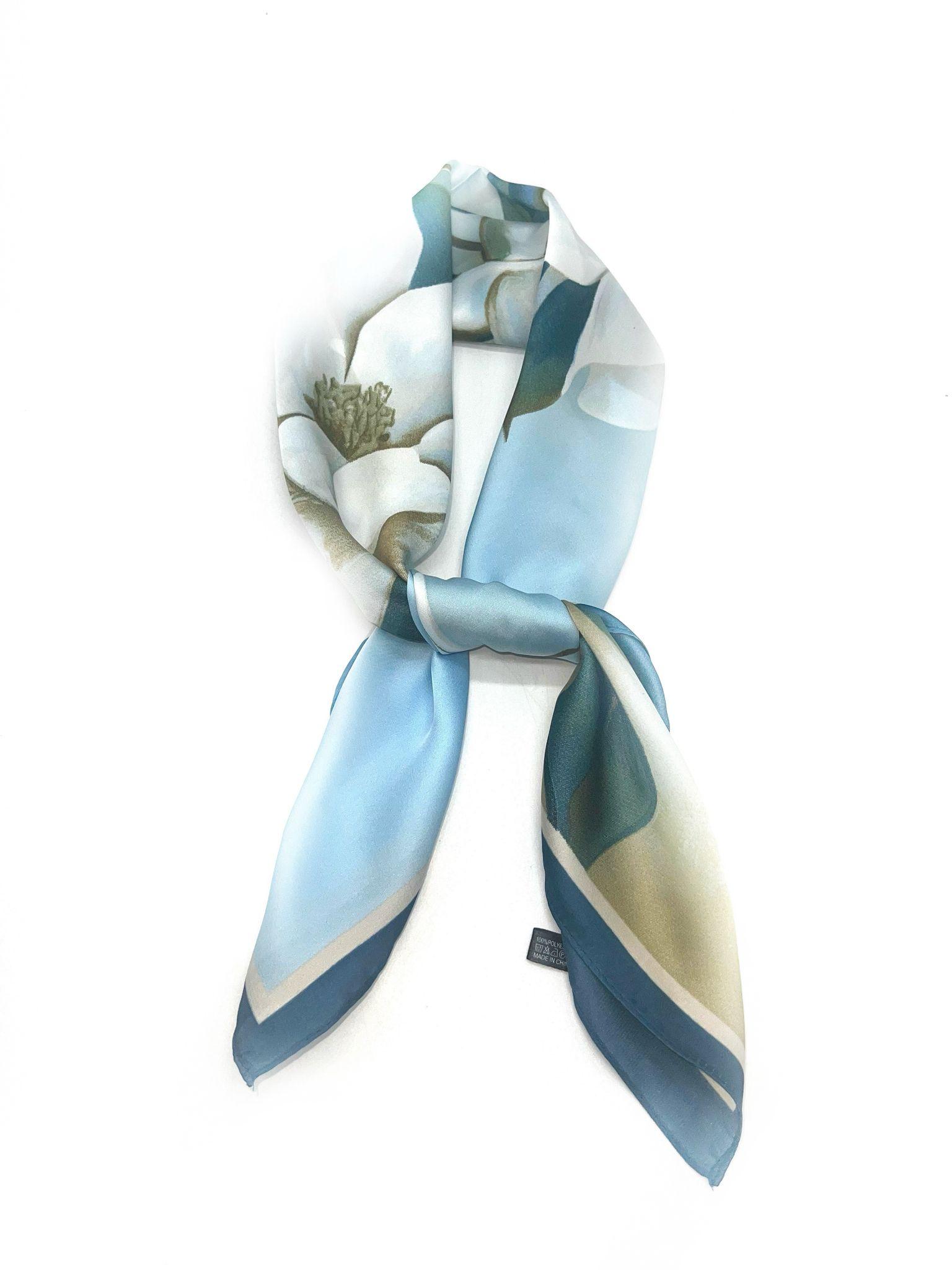 Foulards Accessoires Multicolore LINETA D-174 FOULARD TOUCHE SOIE 70X70 MOTIF FLEURI  #c Efashion Paris