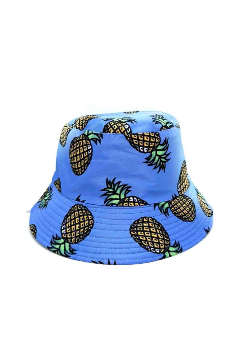 Chapeaux Accessoires Bleu ciel LINETA BOB XW2028 MOTIF CITRON ANANAS #c Efashion Paris