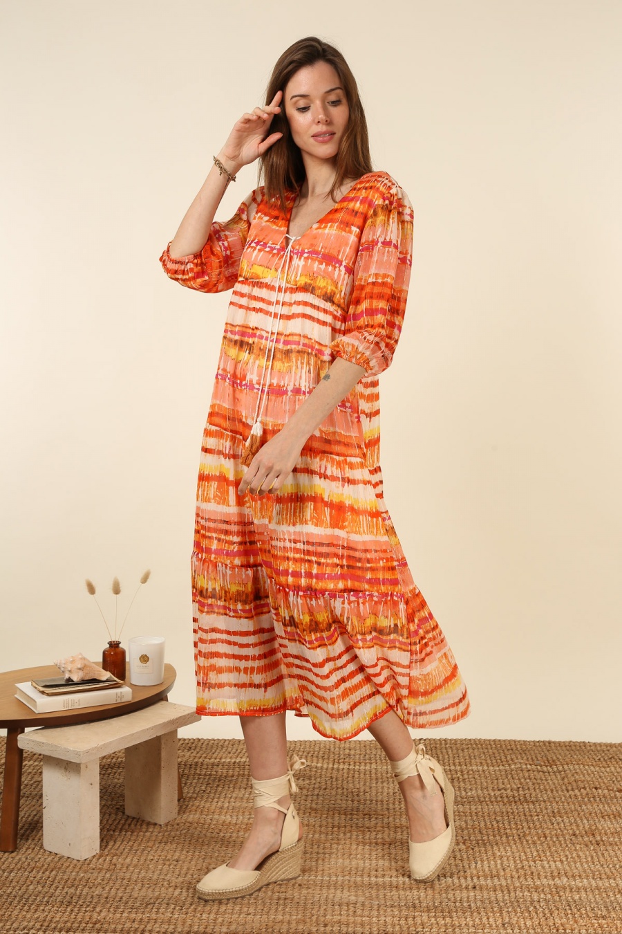 Abiti maxi Donna Red Indie + Moi IJ23076 #c Efashion Paris