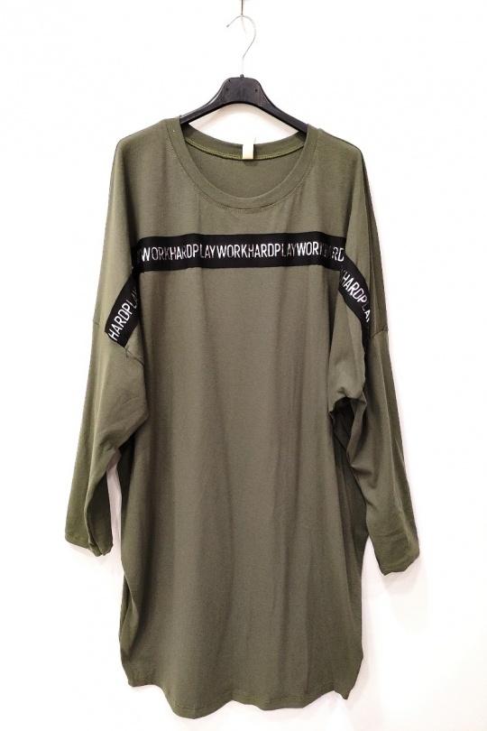 Vestidos a media pierna Mujer Khaki RZ FASHION 18405 Efashion Paris