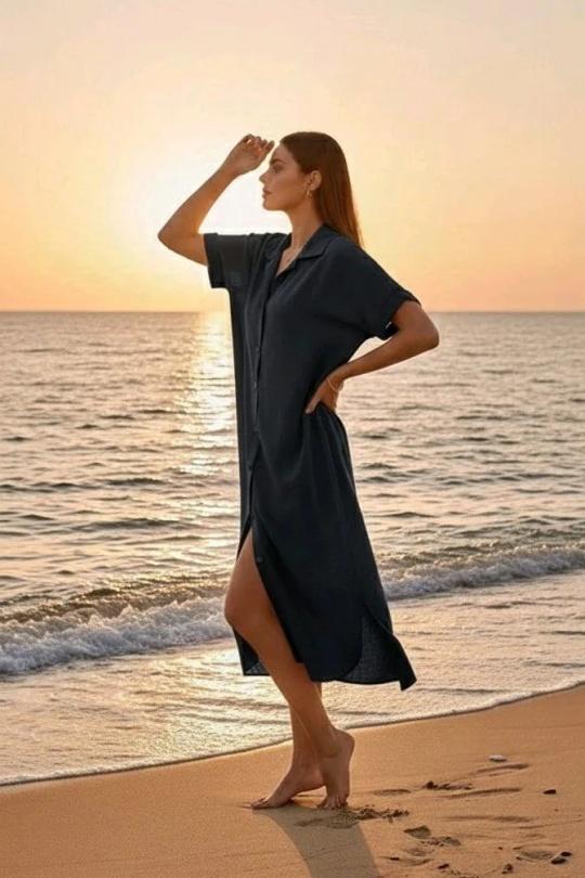 Robes mi-longues Femme Noir RZ FASHION 2392 Efashion Paris