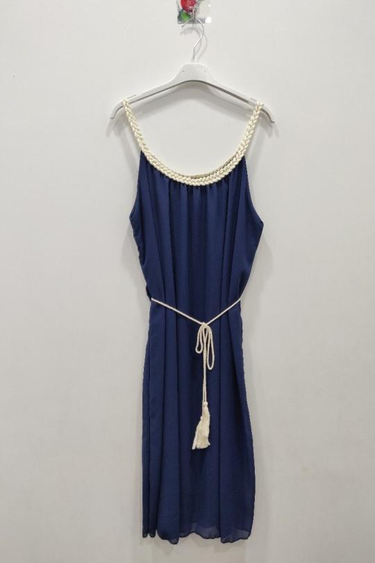 Robes mi-longues Femme Bleu marine RZ FASHION 2373 Efashion Paris