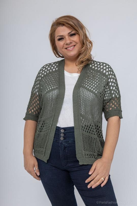 Gilets Femme Kaki RZ FASHION 7873 Efashion Paris