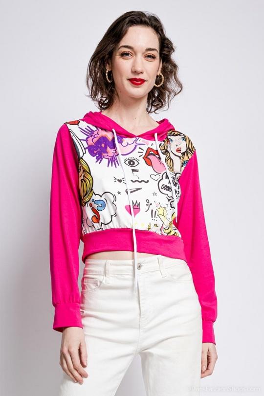 Felpa Donna Fushia RZ FASHION 13162 Efashion Paris