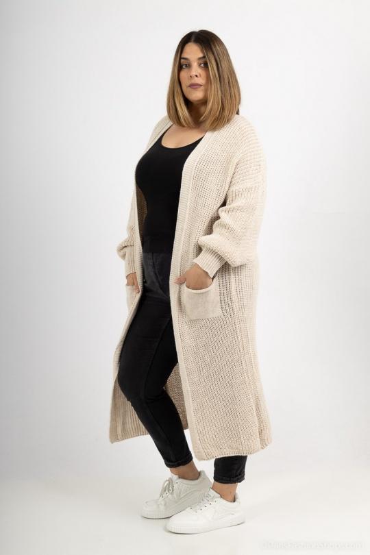 Cardigans Women Beige RZ FASHION AH2031 Efashion Paris