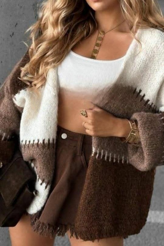 Gilets Femme Ocre RZ FASHION AH9082 Efashion Paris