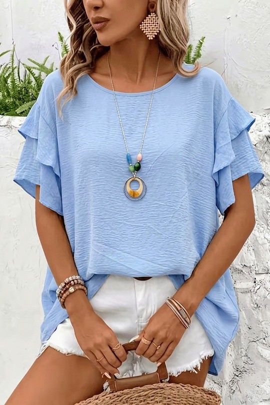 Blouses Femme Bleu ciel RZ FASHION 2103 Blouse Efashion Paris