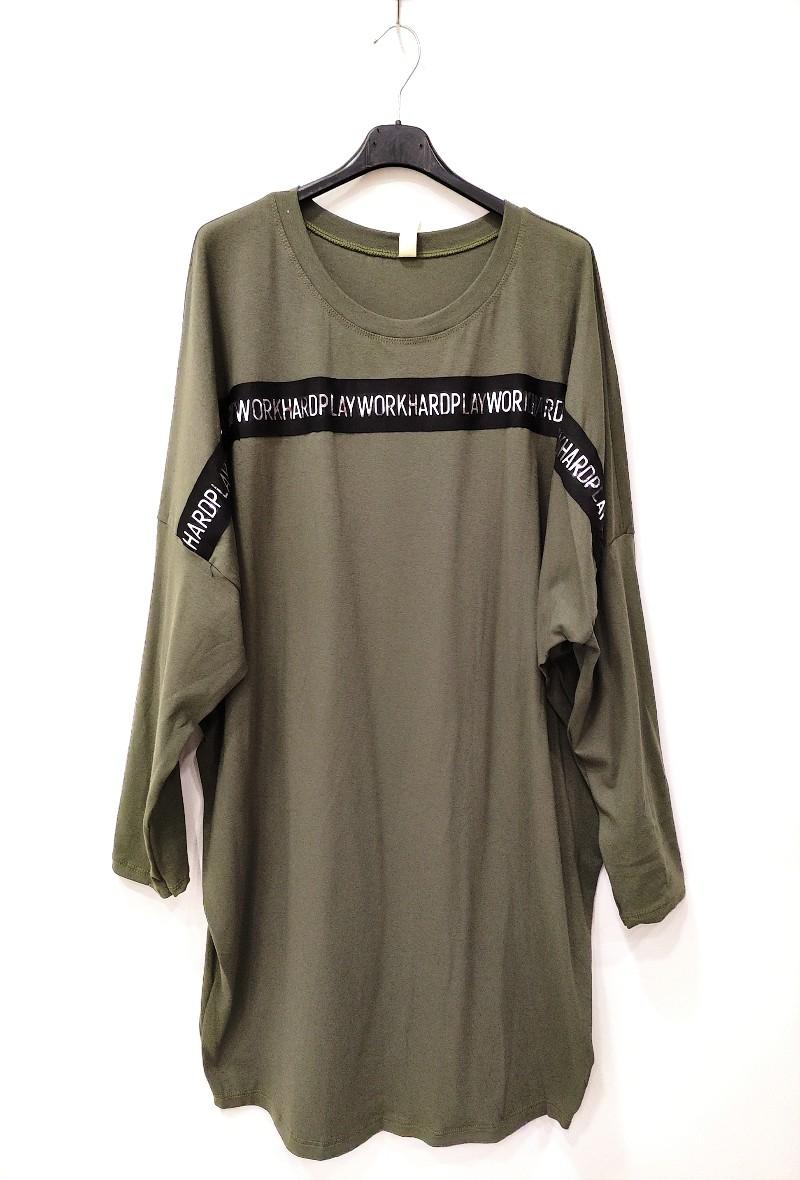 Vestidos a media pierna Mujer Khaki RZ FASHION 18405 #c Efashion Paris