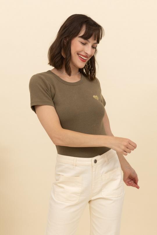 T-shirts Femme Kaki INSPIRATION STUDIO XY002 Efashion Paris