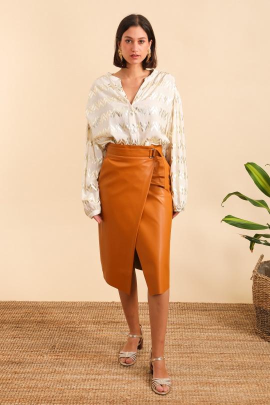 Skirts Women Camel INSPIRATION STUDIO 90160 Efashion Paris