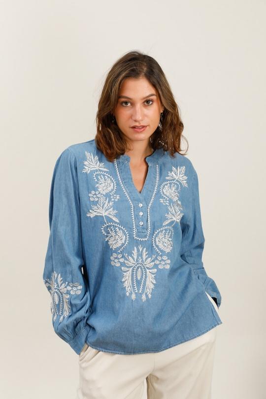 Camicette Donna DENIM BLUE INSPIRATION STUDIO H006 Efashion Paris