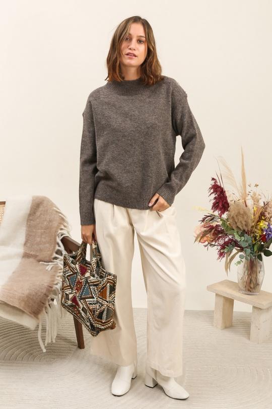 Jumpers Women Brown INSPIRATION STUDIO YM053 Efashion Paris