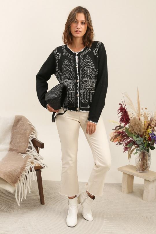 Cardigans Women Black INSPIRATION STUDIO YM056 Efashion Paris