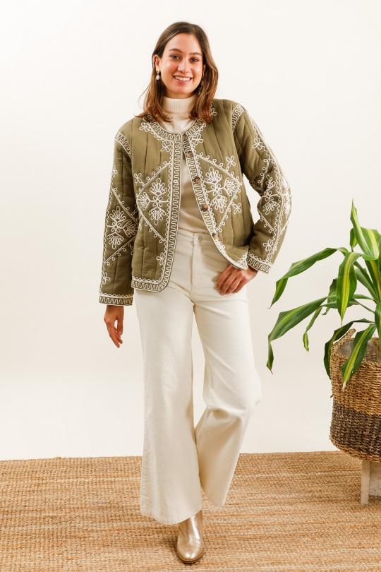 Jackets Women Khaki INSPIRATION STUDIO X84 Efashion Paris
