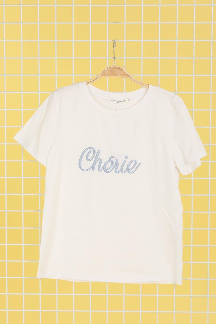 T-shirts Femme Blanc/Bleu IKOONE&BIANKA 2288 #c Efashion Paris