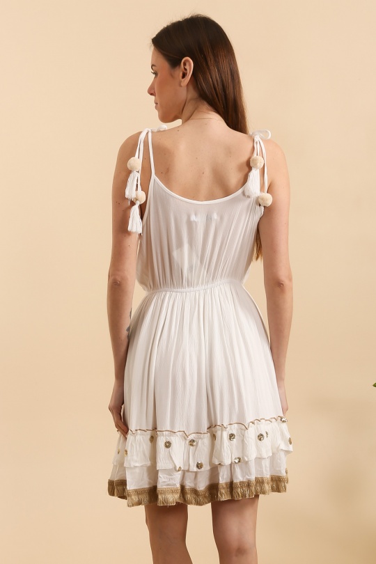 Vestidos cortos Mujer Beige MOOYA DF8037 Efashion Paris