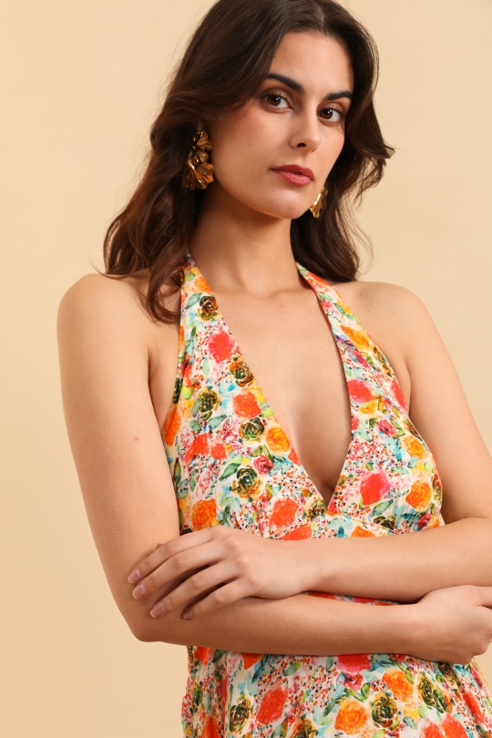 Vestidos largos Mujer Orange MOOYA M209-9 Efashion Paris