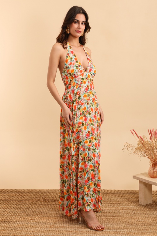 Vestidos largos Mujer Orange MOOYA M209-9 Efashion Paris