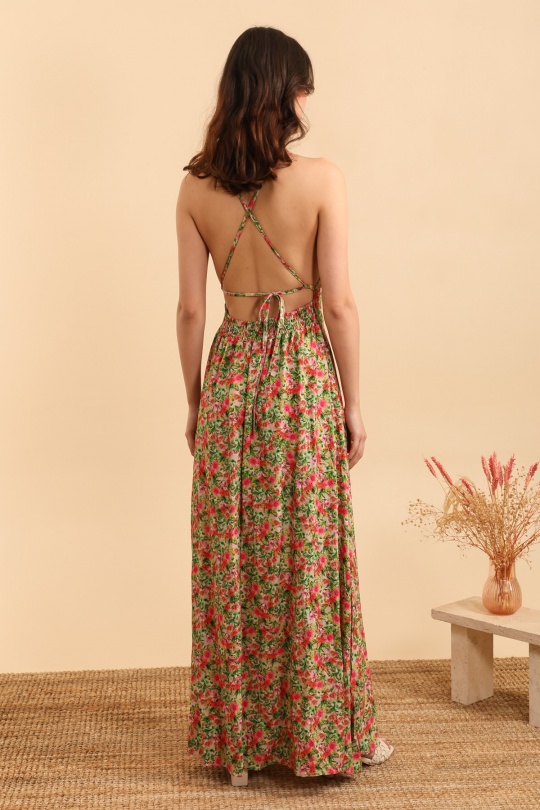 Robes longues Femme Rose MOOYA M207-6 Efashion Paris