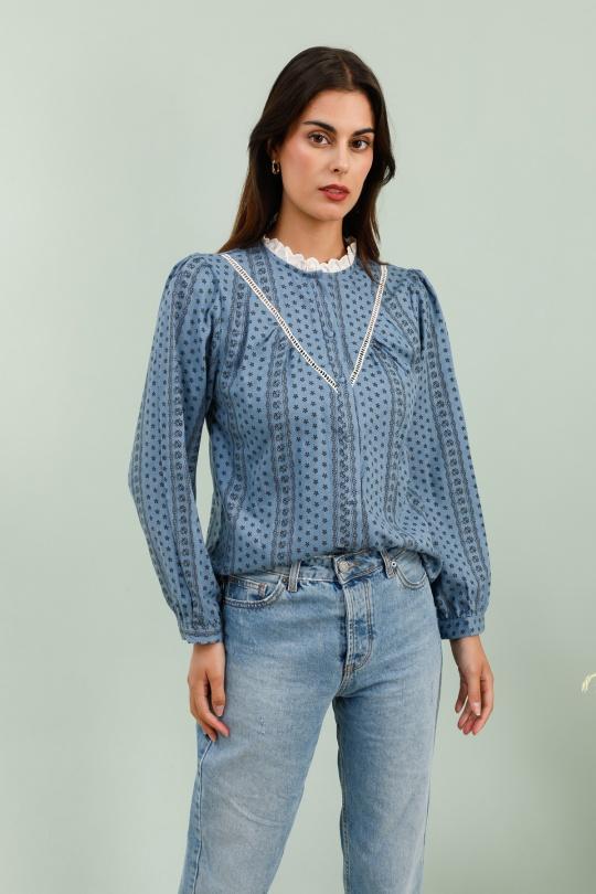 Camicie Donna Blue MOOYA XK005 Efashion Paris