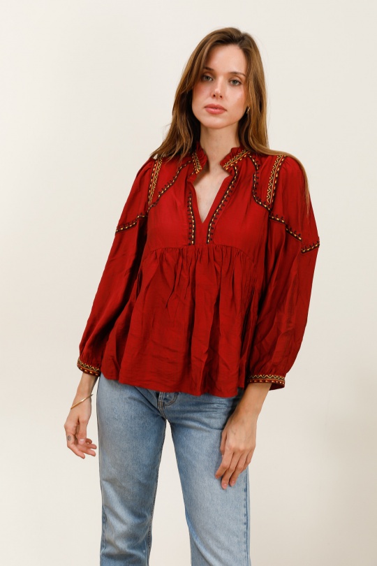 Blouses Women Red MOOYA MY05 Efashion Paris