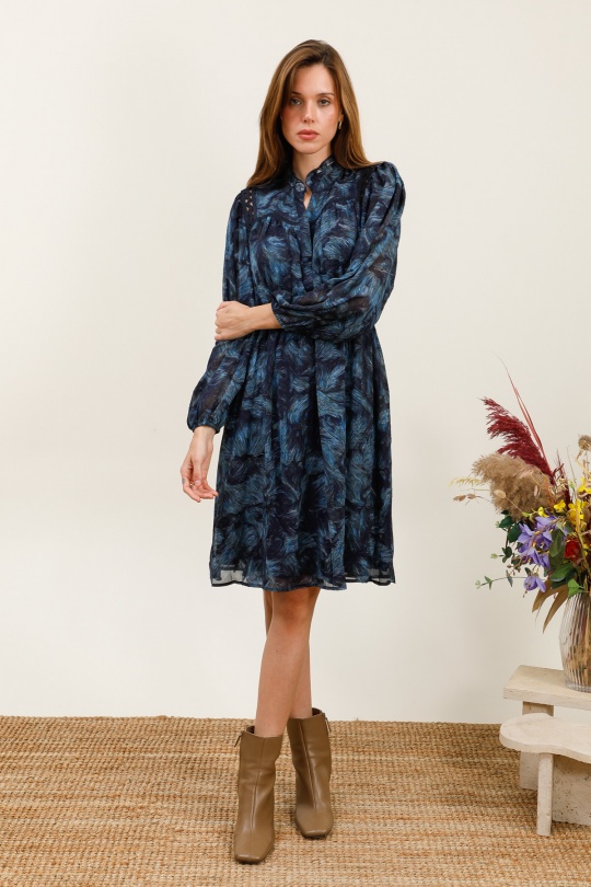 Short dresses Women Jean blue MOOYA M210 Efashion Paris