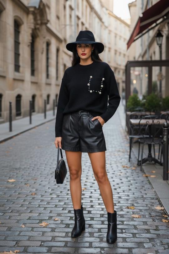 Pulls Femme Noir MOOYA SCF016 Efashion Paris