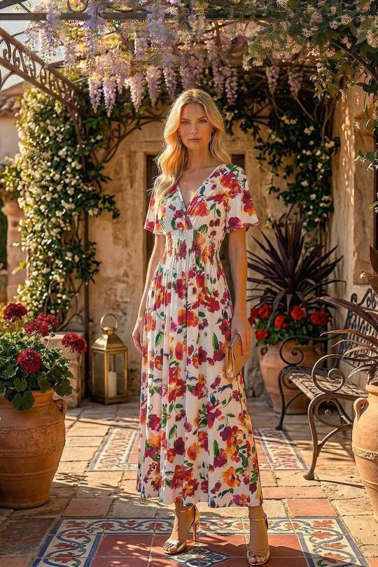 Robes longues Femme Couleurs mélangées MOOYA 610-9 Efashion Paris