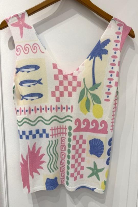 Débardeurs Femme Rose MOOYA I2185-001 Efashion Paris