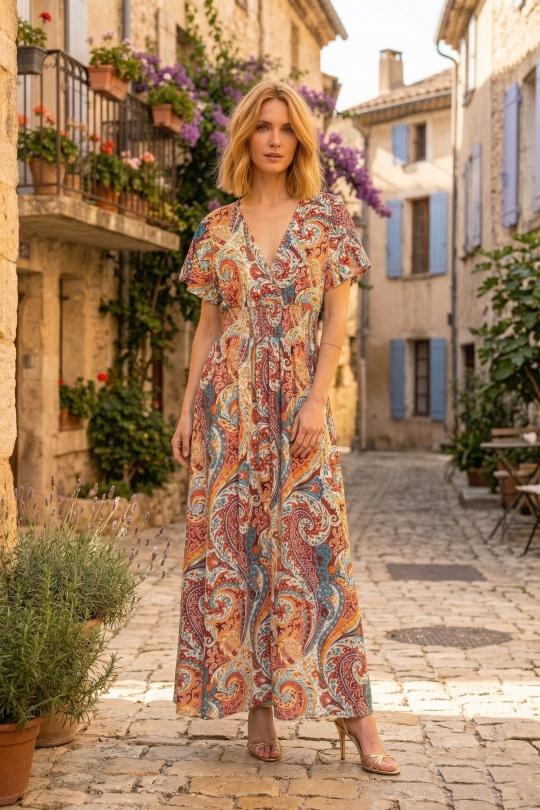 Robes longues Femme Couleurs mélangées MOOYA 830-31 Efashion Paris