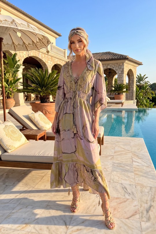 Robes longues Femme Vert MOOYA I2413 Efashion Paris