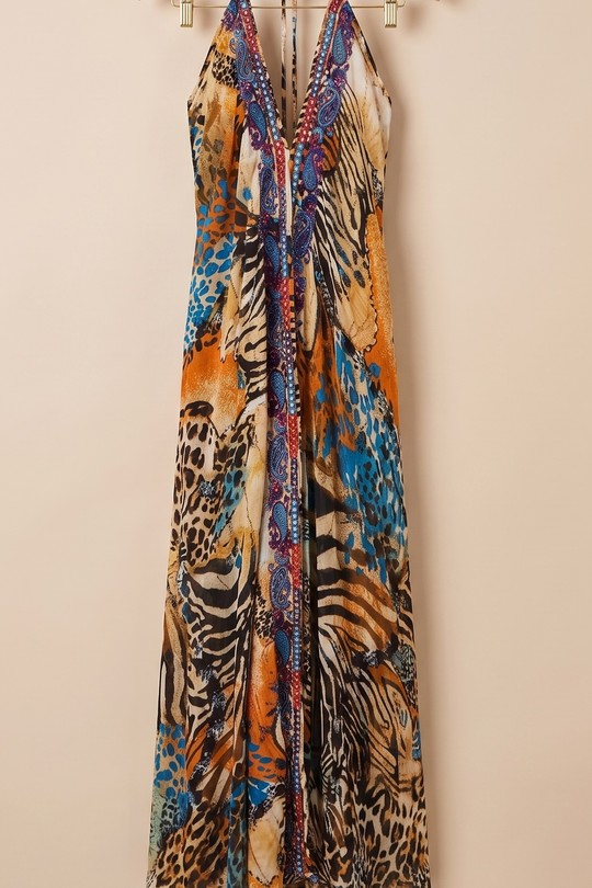 Robes longues Femme Orange MOOYA I2628 Efashion Paris