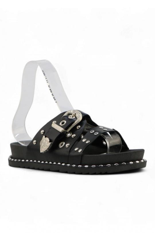 Sandals Shoes Black Jin Ma Shoes 265-5 Efashion Paris