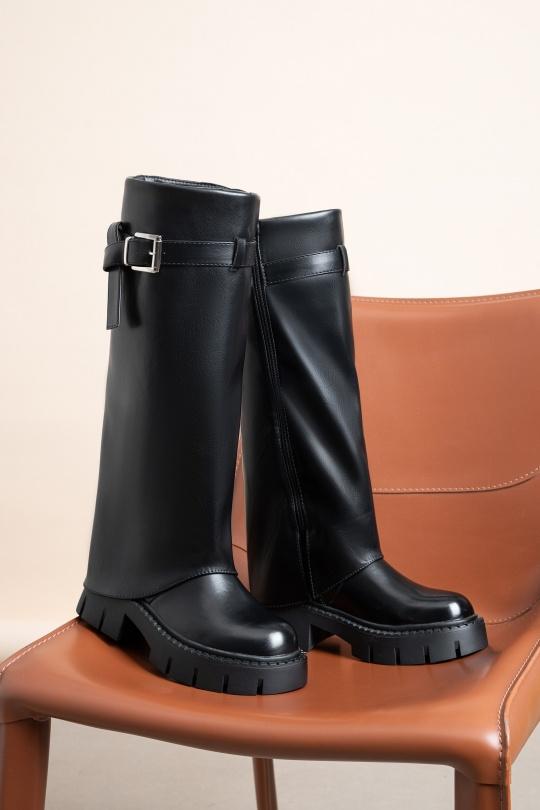 Boots Shoes Black Jin Ma Shoes 9191 Efashion Paris
