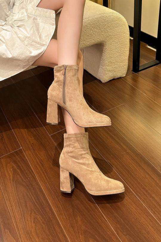 Bottines Chaussures Taupe Jin Ma Shoes Z153 Efashion Paris