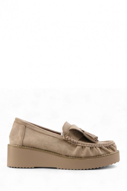 Mocassins Chaussures Taupe Jin Ma Shoes D8367 Efashion Paris
