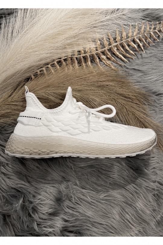 Baskets Chaussures Blanc Jin Ma Shoes 27-123 Efashion Paris